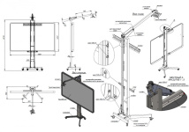 Напольная мобильная стойка SMART для SMART Board с возможностью установки HMC SMART (Штанга) / HMC-SMART PL