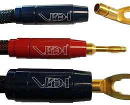 Позолоченный разъем BERRI в сборе Van den Hul Gold Plated Bus. Тип Банан для кабеля 8,3 мм Маркировка синяя