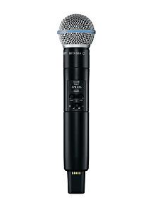 SLXD2/B58=-H56. Цифровой ручной передатчик Shure SLXD2, динамический капсюль Beta 58A, суперкардиоида, чёрный, 518-562 МГц