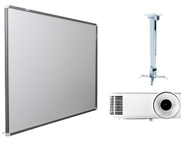 Интерактивная доска Exell 77" EWB7740 с проектором EXD101W креплением DSM-2 и рельсовой системой МОНО-1