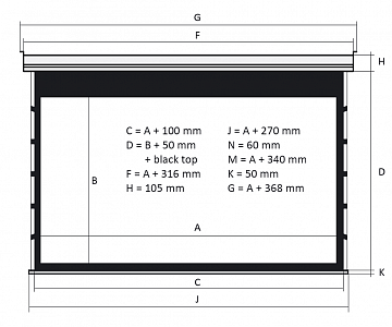 Kauber Blue Label Tensioned BT Cinema 122" 16:9 152x270 дроп 50 см. Gray Pro