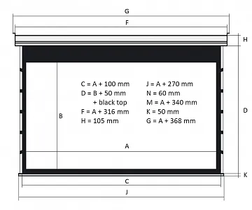 Kauber Blue Label Tensioned BT Cinema 113" 16:9 141x250 см. дроп 50 см., Microperf MW Kauber Blue Label Tensioned BT Cinema 113" 16:9 141x250 см. дроп 50 см., Microperf MW