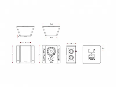 Трипольные акустические системы M&K Sound S300T.  Цвет: Белый [White Satin/White Cloth]