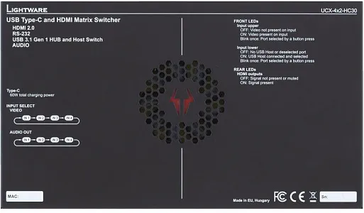 Матричный коммутатор Lightware UCX-4x2-HC30 Матричный коммутатор Lightware UCX-4x2-HC30